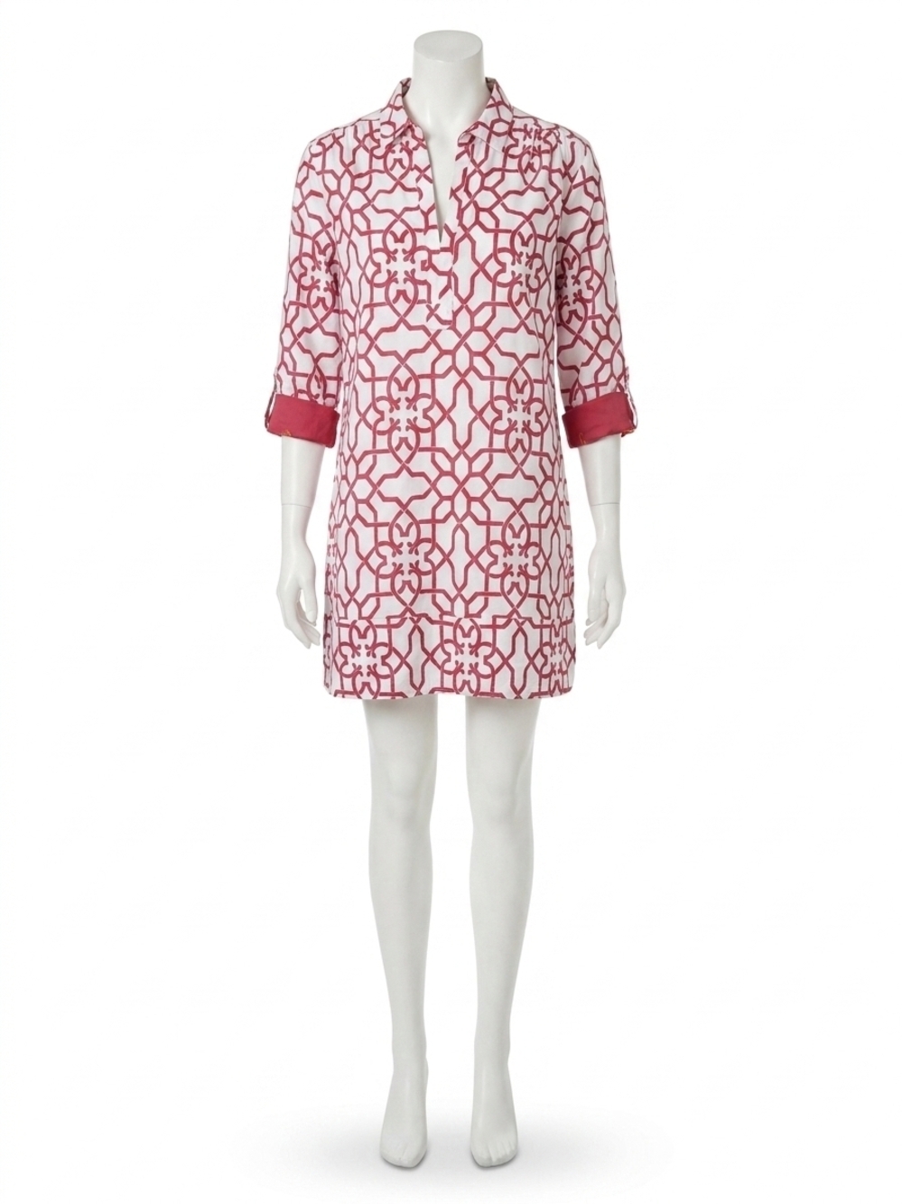 NEW DIZZY-LIZZIE vail tunic in pink & white